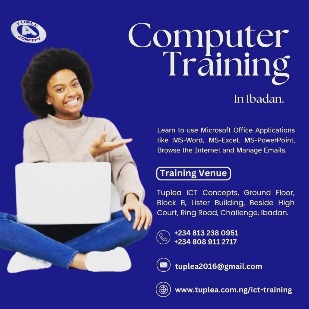 Computer training at Tuplea ICT Concepts Ibadan