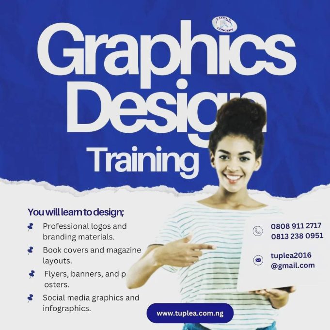 Learn graphic design at tuplea ICT concepts Ibadan Oyo state Nigeria